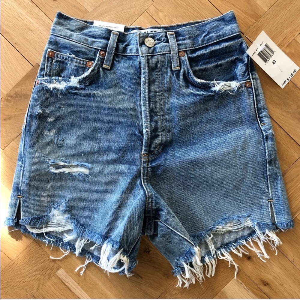 Agolde dee denim high rise shorts richochet 23